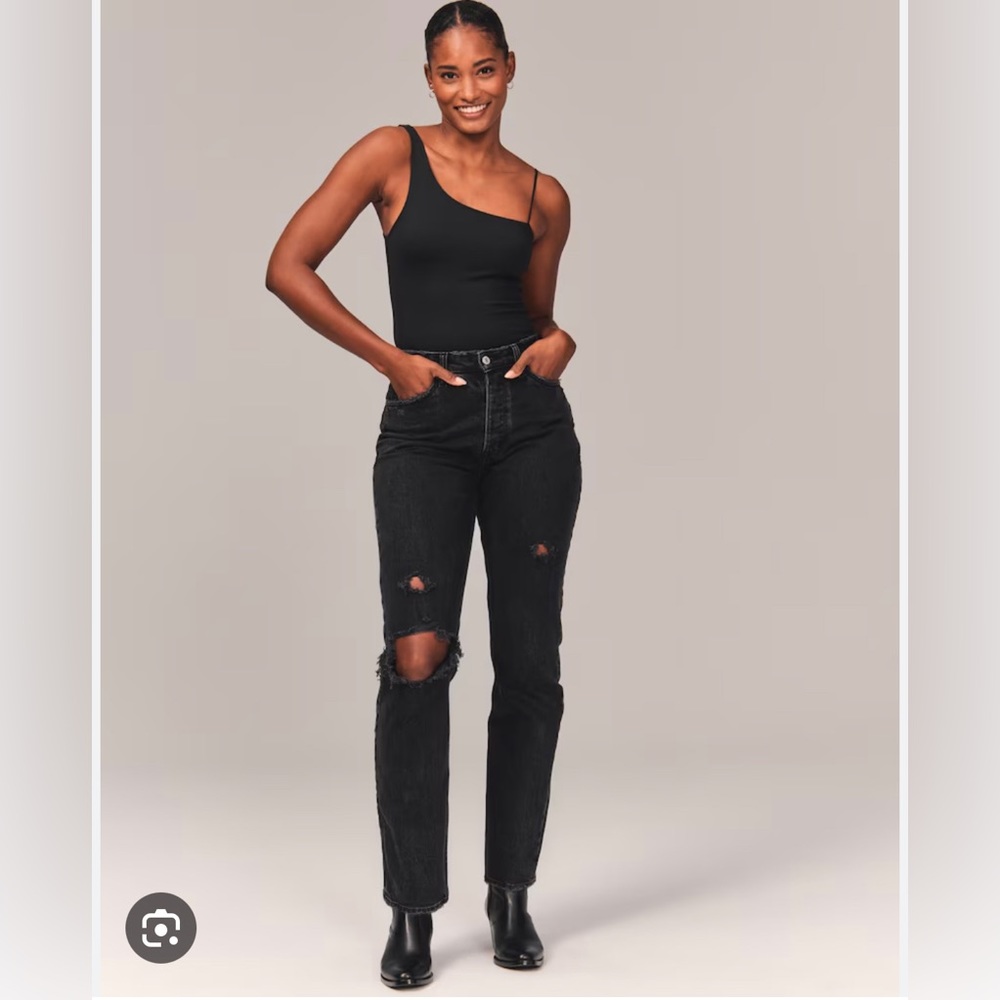 Abercrombie curve love high rise dad jean